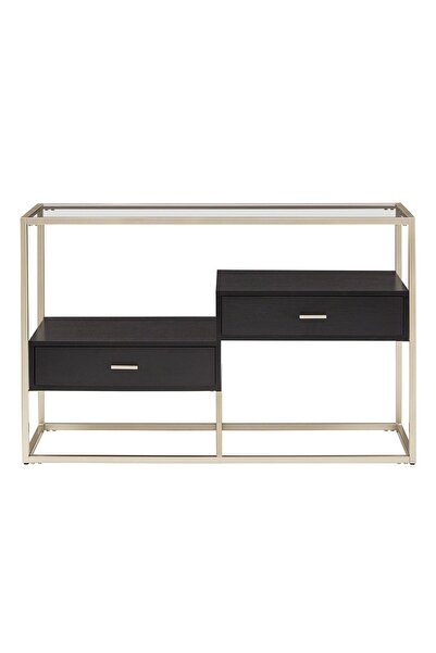 Hitit Dekorasyon Faye Gold Metal Ahşap&cam Dresuar