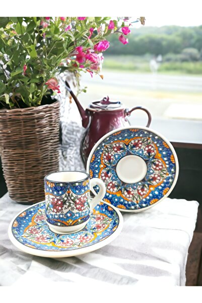 qtahya homes queen of kütahya Otantik Kahve Fincan Takımı Kabartma desen Çini