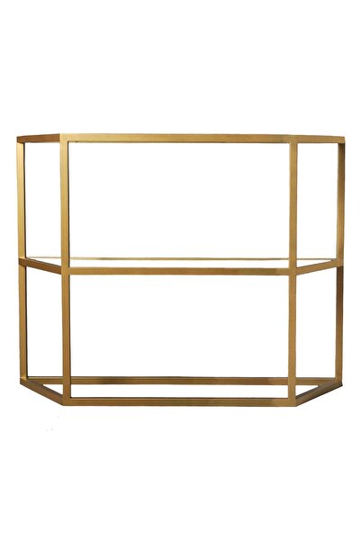 Hitit Dekorasyon Alison 2 Raflı Gold Metal Dresuar&konsol