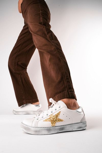 Lal Shoes & Bags Pantofi sport Adia pentru damă - Star Detailed, Gold