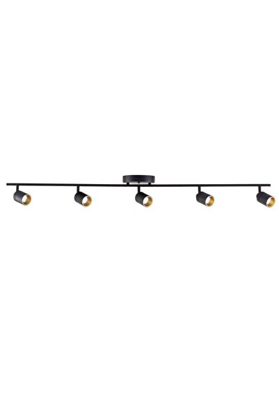 Rsylight Metal Modern 5 Li Siyah Led Spot Avize  Beyaz Ampullü