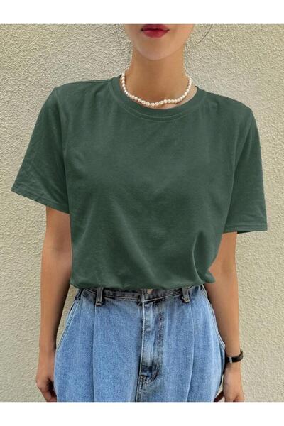 FAVORİST Tricou confortabil cu mânecă scurtă supradimensionat din bumbac