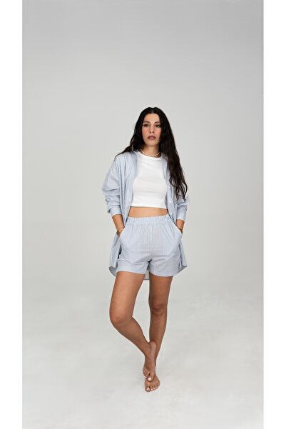 zxello Hera Çizgili Poplin Şort