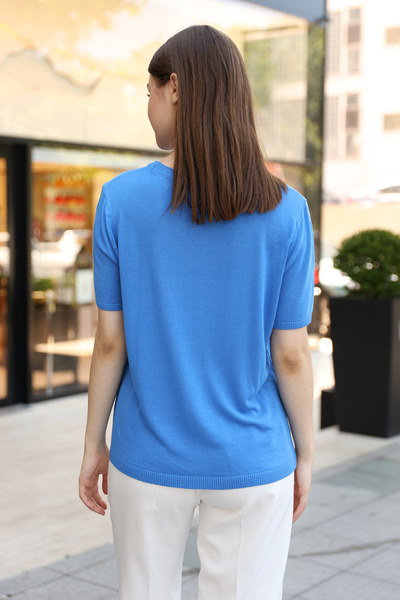 ALCHON Πλεκτό βισκόζη με στρογγυλή λαιμόκοψη Φαρδιά μπλούζα - κοντό μανίκι, ελαστική φούστα