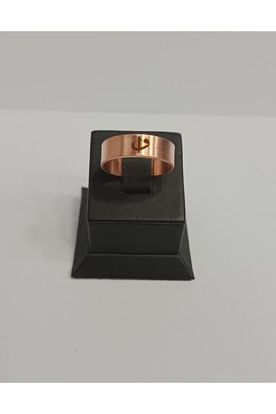 EldenEveBakır Elif and Vav Letter Copper Ring Lzry0004-1