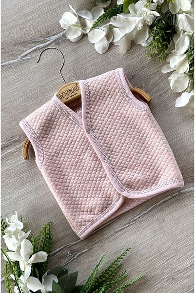 Renkli Puset Quilted Seasonal Baby Vest Sparkly Pink