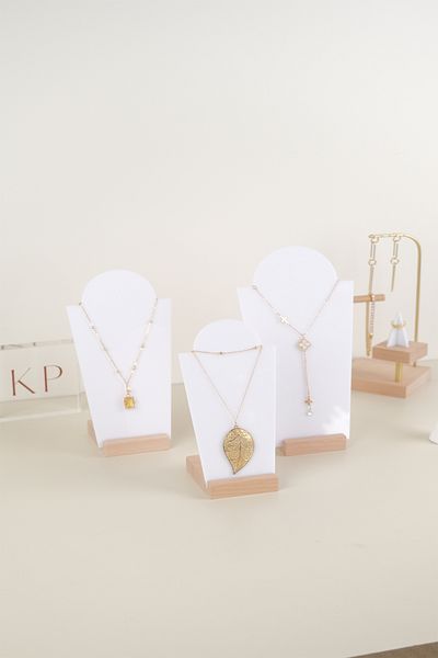 Kpleksi Nova 3-Piece White Necklace - Jewelry Display Case Goldsmith Photography Stand
