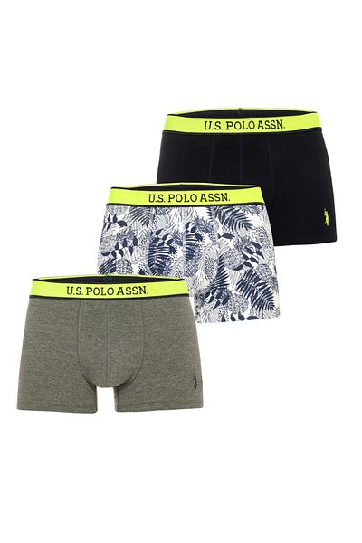 U.S. Polo Assn. Ανδρικό, USPA, Άδεια, Ειδική Παραγωγή, Σετ Μπόξερ 3 τεμαχίων Neon Green-Navy
