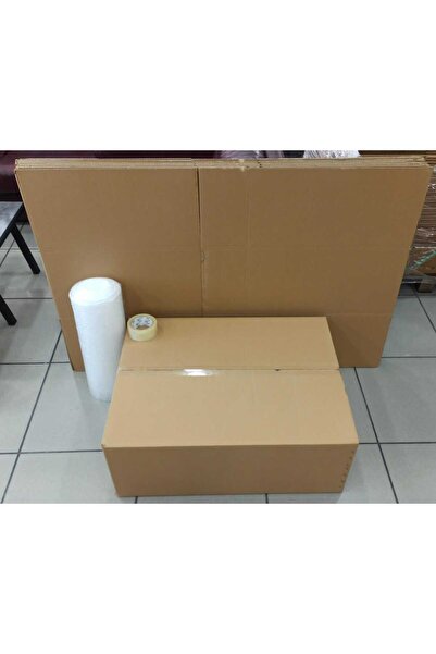 Koli 80x50x50 5’li Çift Oluklu Boş Karton, 1.Adet Koli Bandı, 40 gr. 5mt Patpat