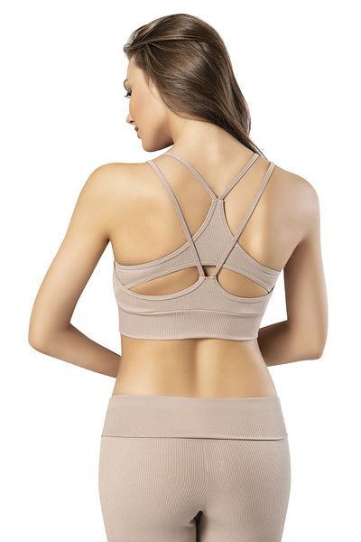 KOTA İÇ GİYİM Ribbed Camisole Bustier with Pads - 3 Pieces with Rope Straps