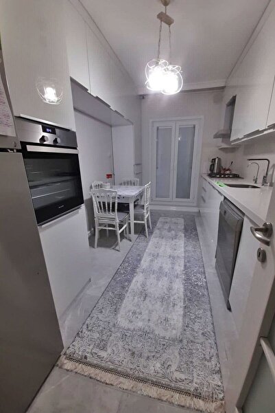 VOPTEKS Gri Halı Mutfak Halısı Leke Tutmaz Makinede Yıkanabilir Kaymaz Taban ...