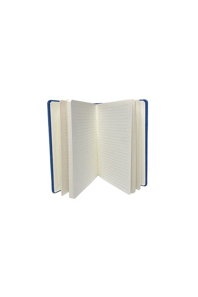 Kerem ofis Navy Blue Thermo Leather Kangaroo Model Notebook - 15X21 Pocket, Phone Compartment, Undated A5 Notebook
