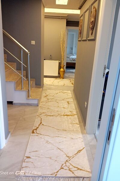 VOPTEKS Gold Yolluk Koridor Halısı Makinede Yıkanabilir Kaymaz Taban Yolluk H...