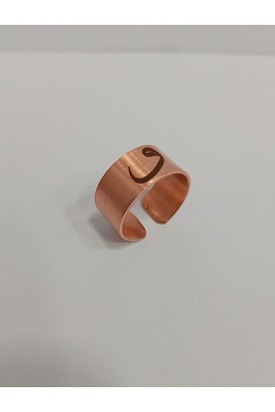 EldenEveBakır Vav Letter Copper Ring Lzry0005-2