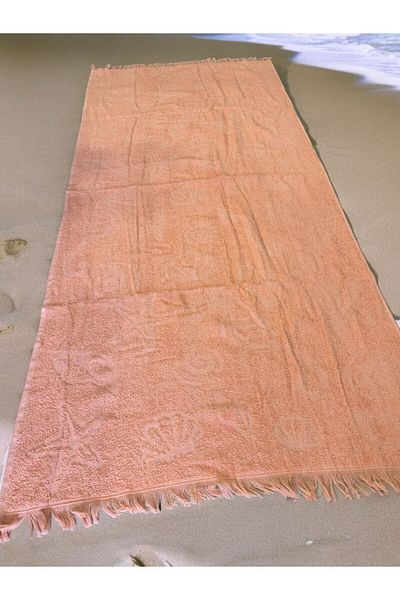 ŞENER HOME 70x150 εκ. Πετσέτα θαλάσσης με κρόσσια σολομού