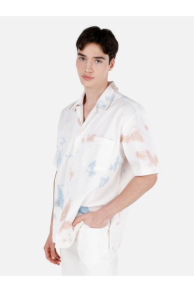 Colin's Мъжка бяла риза с къс ръкав Oversize Fit