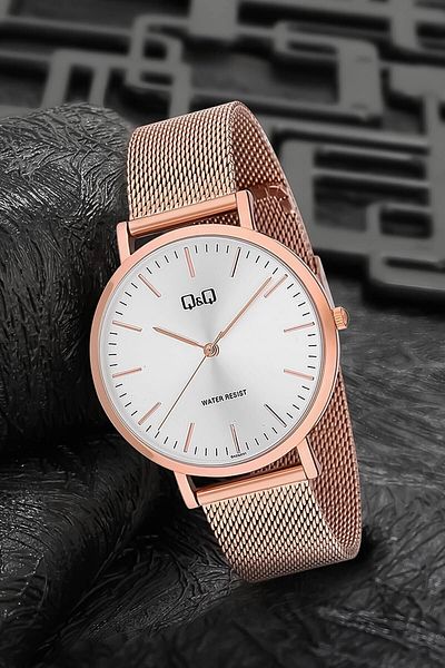 Q&Q Lover Couple Wristwatches with Wicker Strap