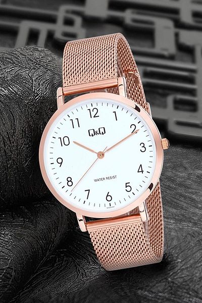Q&Q Lover Couple Wristwatches with Wicker Strap