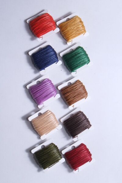 Eskişehir hobi sanat 10 Meters 10 Colors 1mm Waxed Rope (TOTAL 100 METERS) Necklace Rope Jewelry Design Rope Bracelet Rope