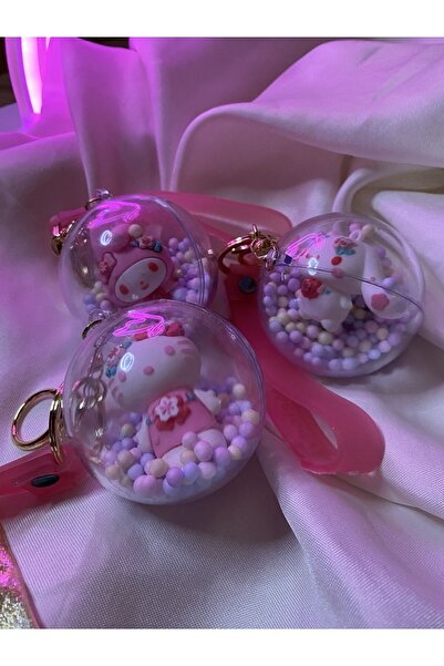 SANRIO Sanrıo karakterli küre anahtarlık , cinnemarol hello kitty melody mix....