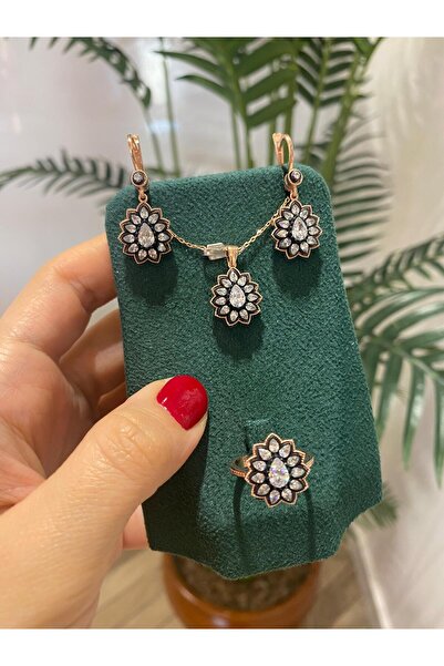 bestmysilver Kadın Gümüş Elmas Montür Set Takımı