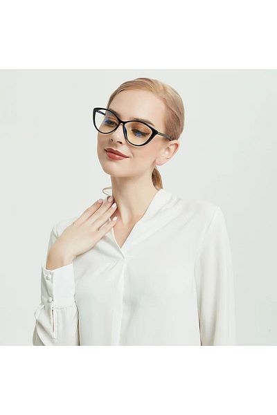 LOOKUP Blue Optical Cat Eye Glasses - Light Protected, Changeable Glasses and Anti Blue Light Glasses