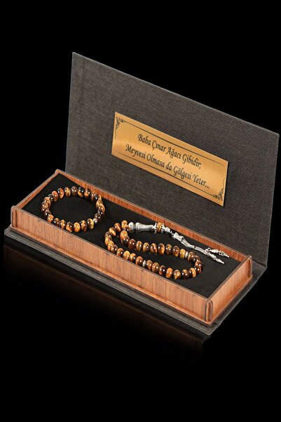 TESBİHCİBABA Natural Stone Rosary and Bracelet Set - The Most Beautiful Gift Style Father Gift Box