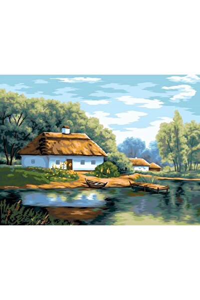 Goblen Atölyesi 40*50 cm sert kanvas goblene renkli manzara baskı ipsiz