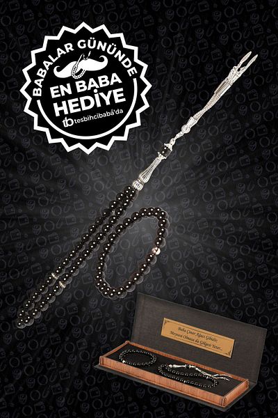 TESBİHCİBABA Natural Stone Rosary and Bracelet Set - The Most Beautiful Gift Style Father Gift Box