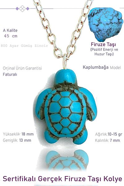 Tesbih Atölyesi Real Turtle Stone Necklace and Earring Set - Certified