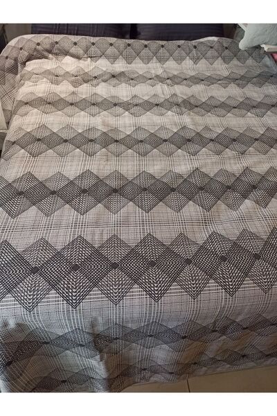 ŞENER HOME Geometric Pattern Printed 150x240 CmSingle Single Pike - Gray