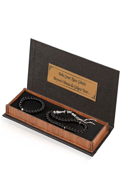 TESBİHCİBABA Natural Stone Rosary and Bracelet Set - The Most Beautiful Gift Style Father Gift Box