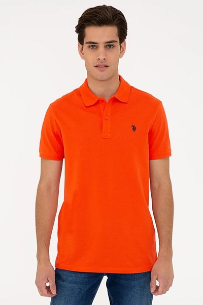 U.S. Polo Assn. Ανδρικό μπλουζάκι πόλο με σκούρο μοτίβο λουλουδιών ροδιού