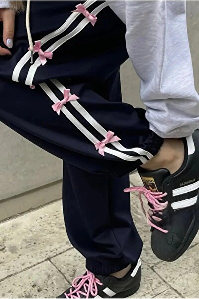 Touz Moda Mavi Coquette Tech Side Stripe Paraşüt Unisex Eşofman Altı