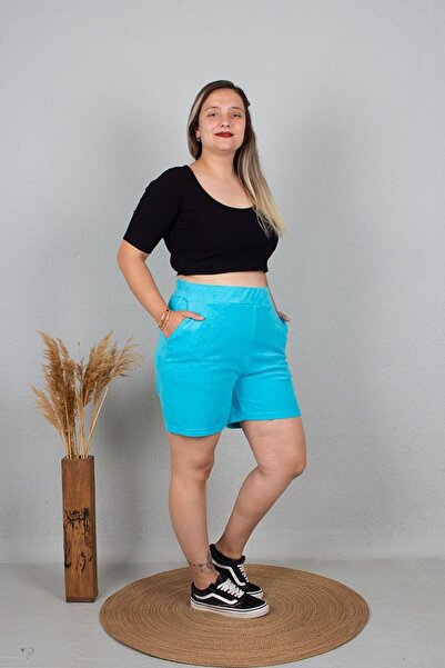 Truva XXL Büyük Beden Havlu Şort Renkli Şt016