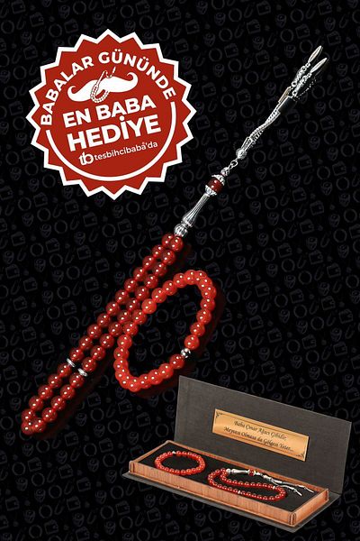 TESBİHCİBABA Natural Stone Rosary and Bracelet Set - The Most Beautiful Gift Style Father Gift Box