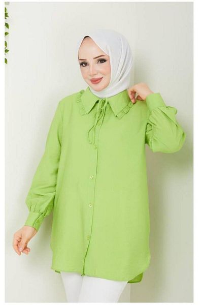 Nergis Neva Butik Ruffle Detailed Collar Tunic