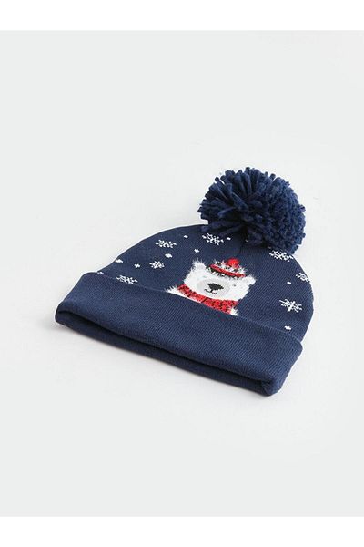LC Waikiki LCW ACCESSORIES Strickmütze für Jungen mit Neujahrsmotiv