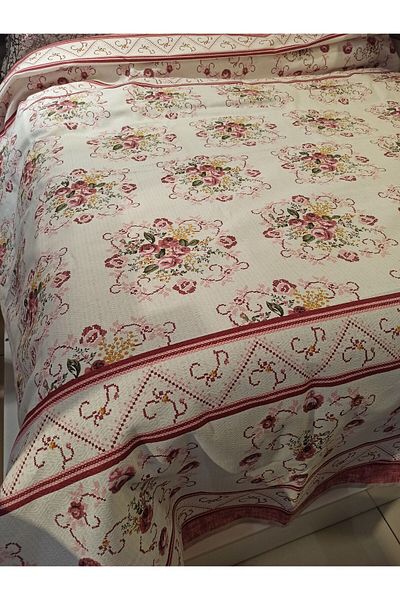 ŞENER HOME Bouquet Pattern Printed 150x240 CmSingle Single Pike - Salmon