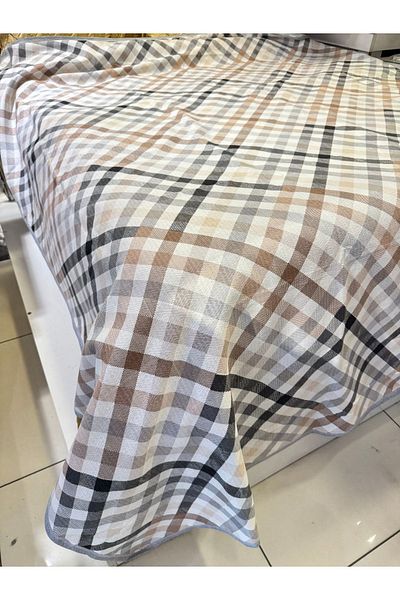 ŞENER HOME Gingham Pattern 150X240 cm Single Single Pique Logic - Gray