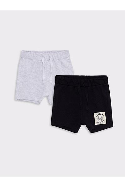 LC Waikiki LCW baby Elastic Waist Cotton Baby Boy Shorts 2 pcs
