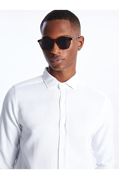 LC Waikiki Cămașă LCW Vision Slim Fit pentru bărbați - mânecă lungă și Dobby