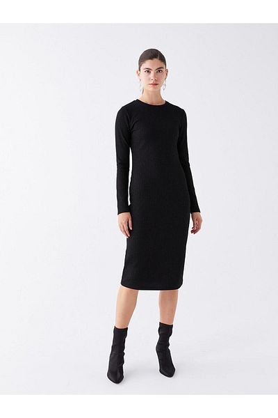 LC Waikiki LCW Vision - Γυναικείο φόρεμα με λαιμόκοψη και μακρυμάνικο
