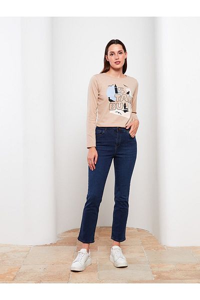 LC Waikiki LCWAIKIKI Basic Slim Fit Flat Pocket Detailed Women's Jean Trousers