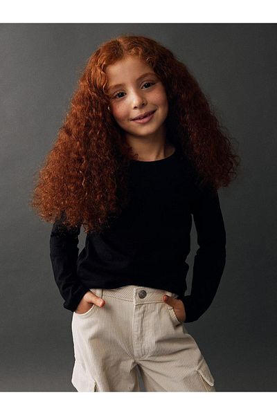LC Waikiki Lcw Kids Crew Neck Basic μακρυμάνικο μπλουζάκι για κορίτσια (W3)