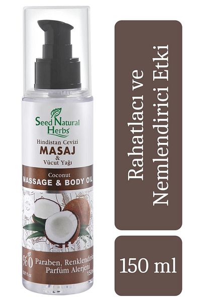 Seed Natural Herbs 150 ml Coconut Massage Body Oil -8681137004288