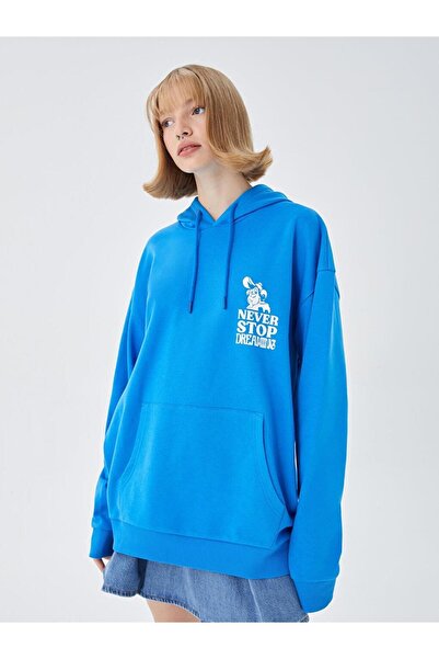 LC Waikiki LCW Casual Uzun Kollu Nostaljik Maymun Baskılı Unisex Hoodie