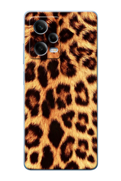 shoptocase Redmi Note 12 Pro 5G Uyumlu Leopar Desenli Şeffaf Telefon Kılıfı