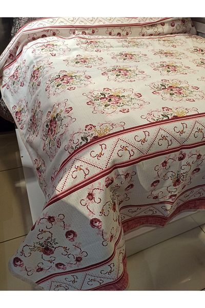 ŞENER HOME Bouquet Pattern Printed 150x240 CmSingle Single Pike - Salmon
