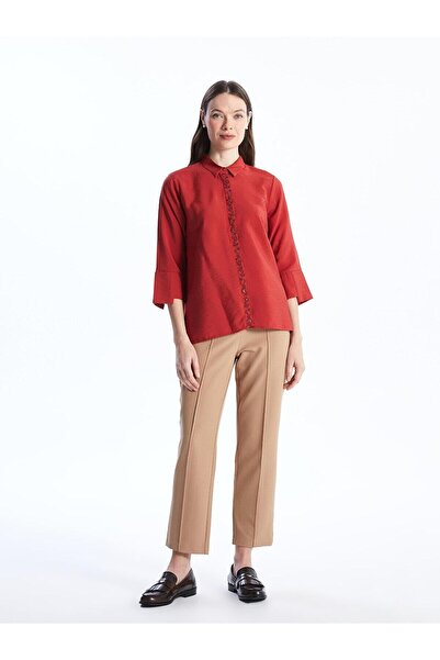 LC Waikiki LCW Grace Gömlek Yaka Nakışlı Kadın Bluz